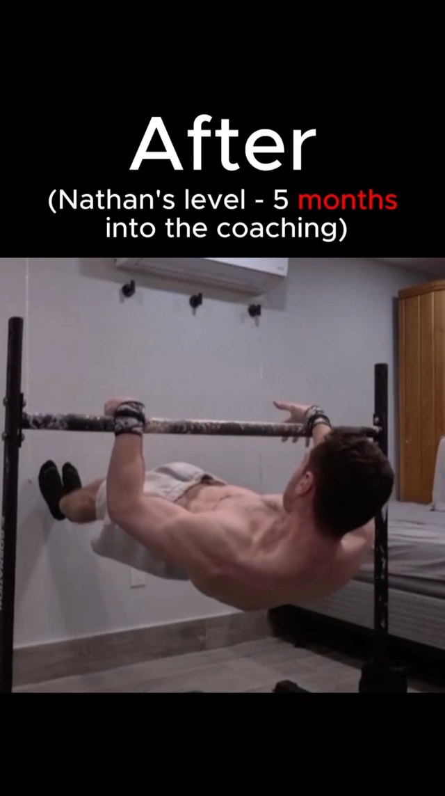 Nathan holding a full front lever on a bar